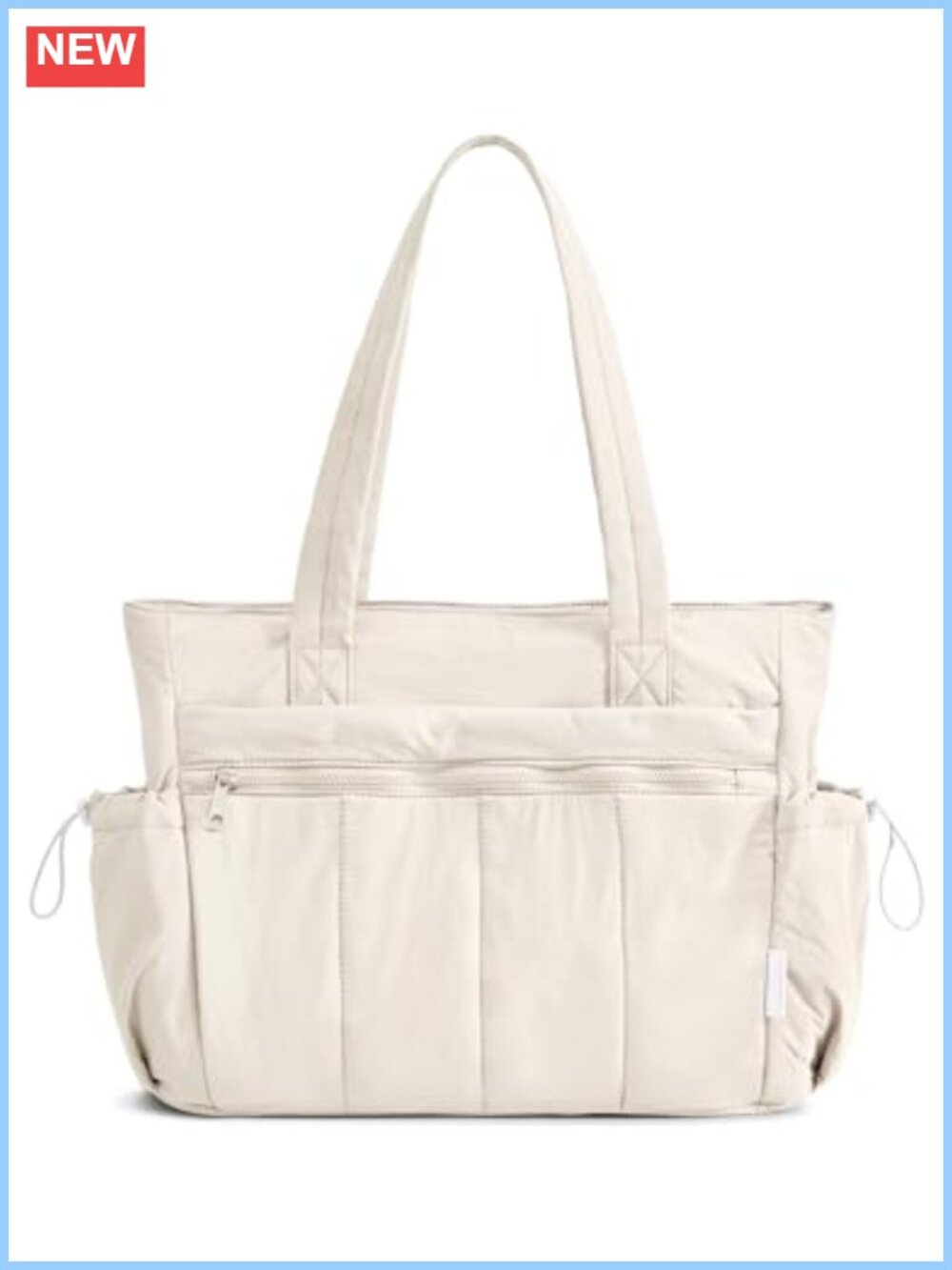 Large Quilted Puffer Tote Bag Lightweight Water Resistant Travel Work